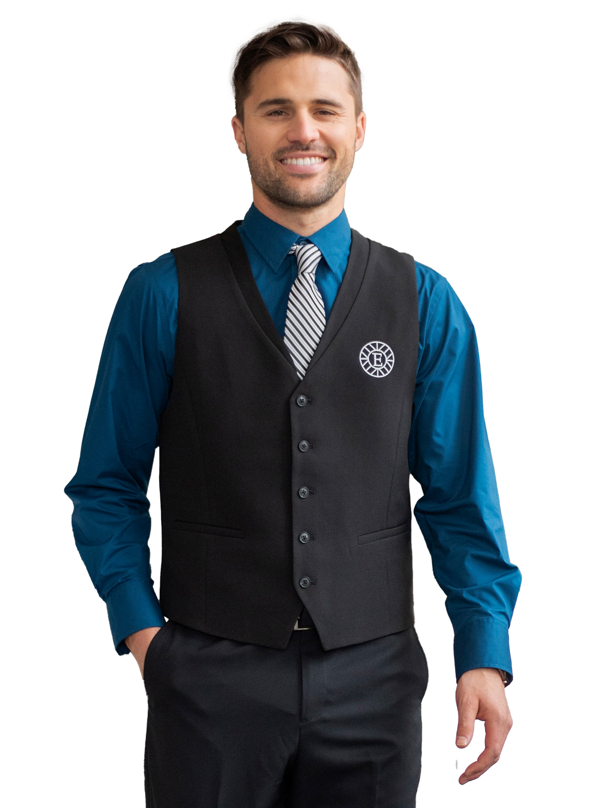 Edwards - Suiting & Neckwear - Men's Two-Pocket Ottoman Trim Vest