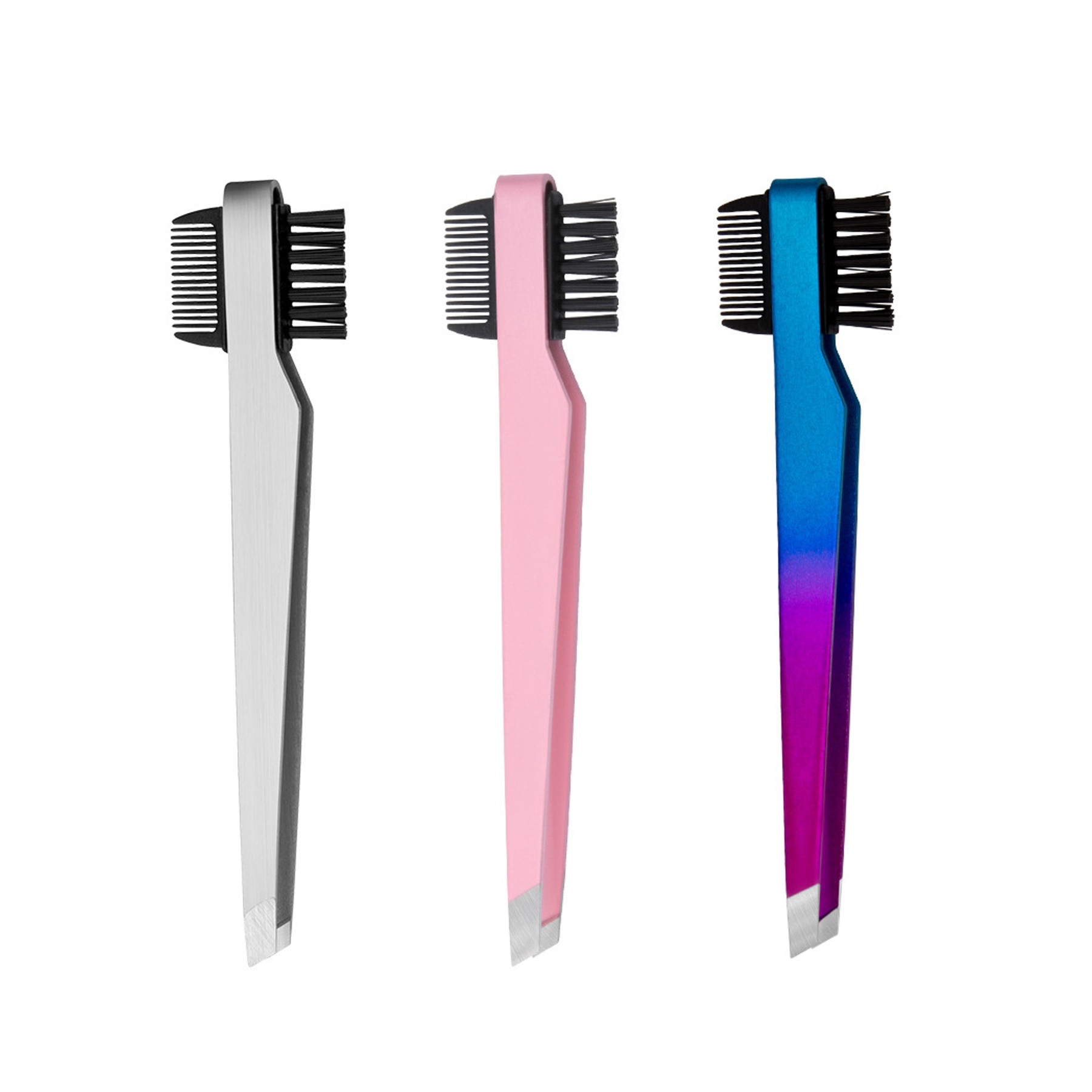 Eyebrow Curler Eyebrow Brush 2-in-1 Stainless Steel Makeup Tool 2