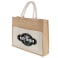 Jute Shopper Tote with Recycled Cotton Pocket, custom tote bag with logo imprint 58