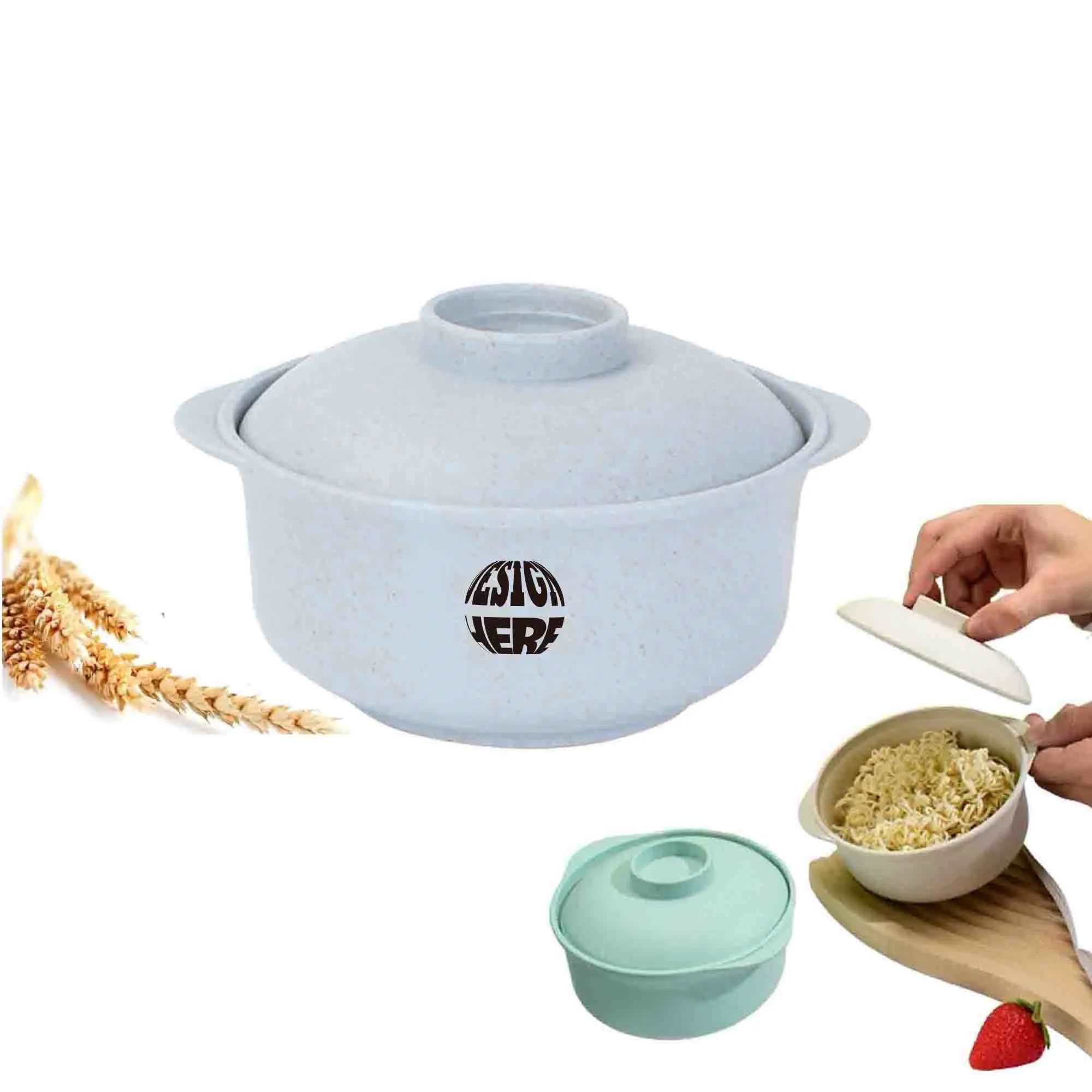 Eco-friendly Wheat Straw Bowls With Lid