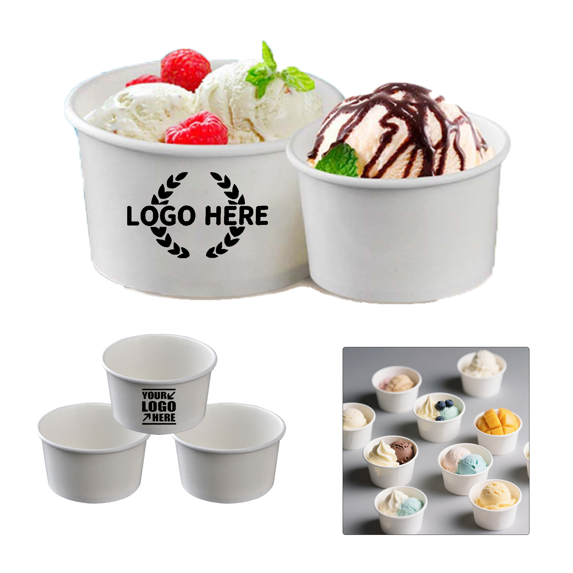 4oz Custom Printed Ice Cream Paper Cup 2