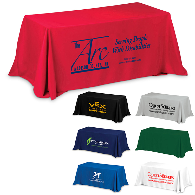 "Preakness Six" 3-Sided Economy Table Cover & Throws (One Color Print) / Fits 6 ft Table 33