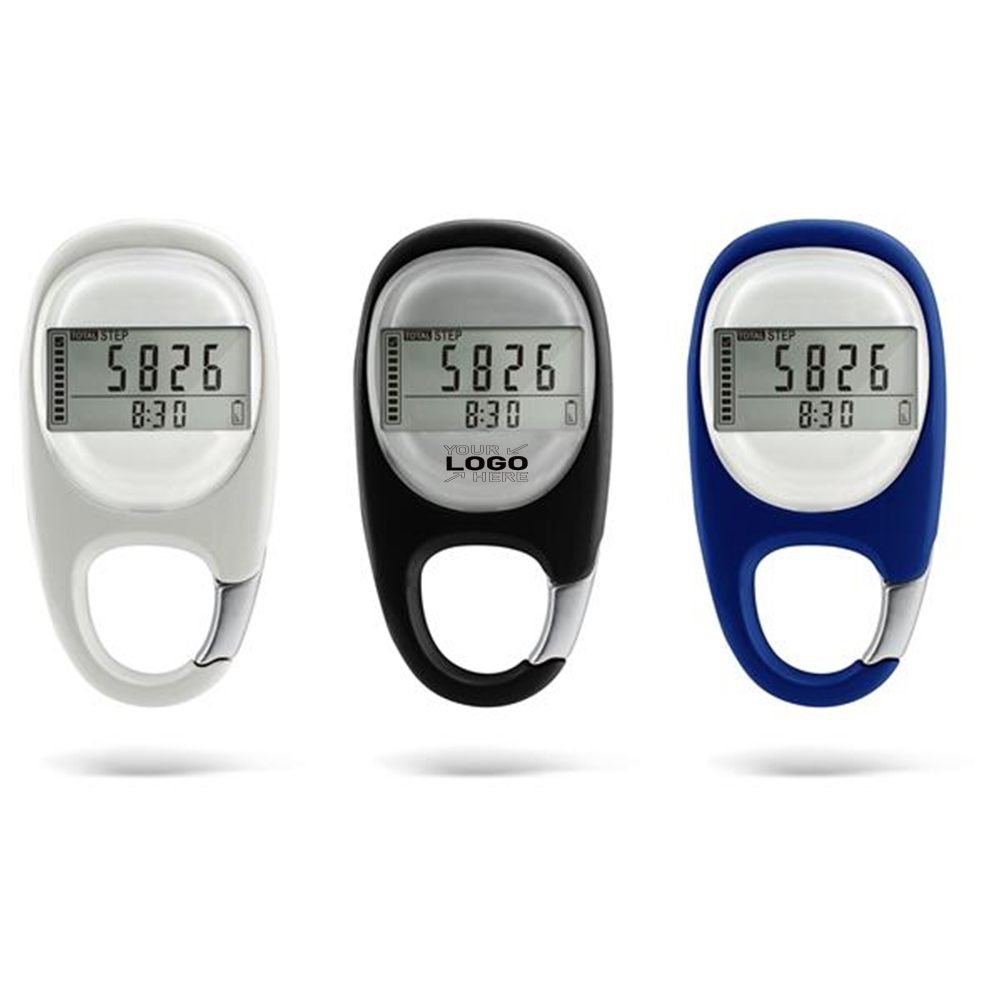 3D Walking Pedometer w/ Carabiner Clip 3