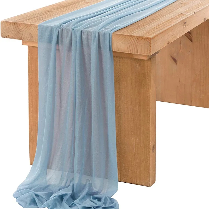 Dusty Rose Sheer Table Runner for Rustic Boho Wedding 4