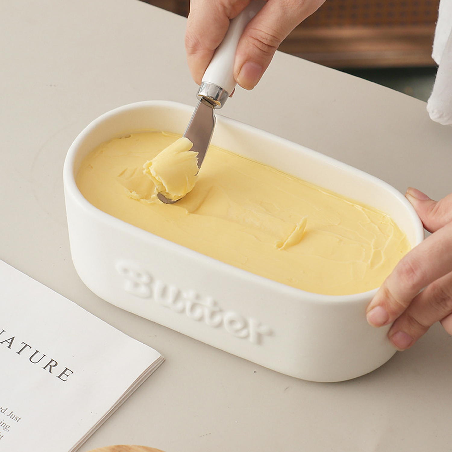 Ceremic Butter Dish w/ Lid 4