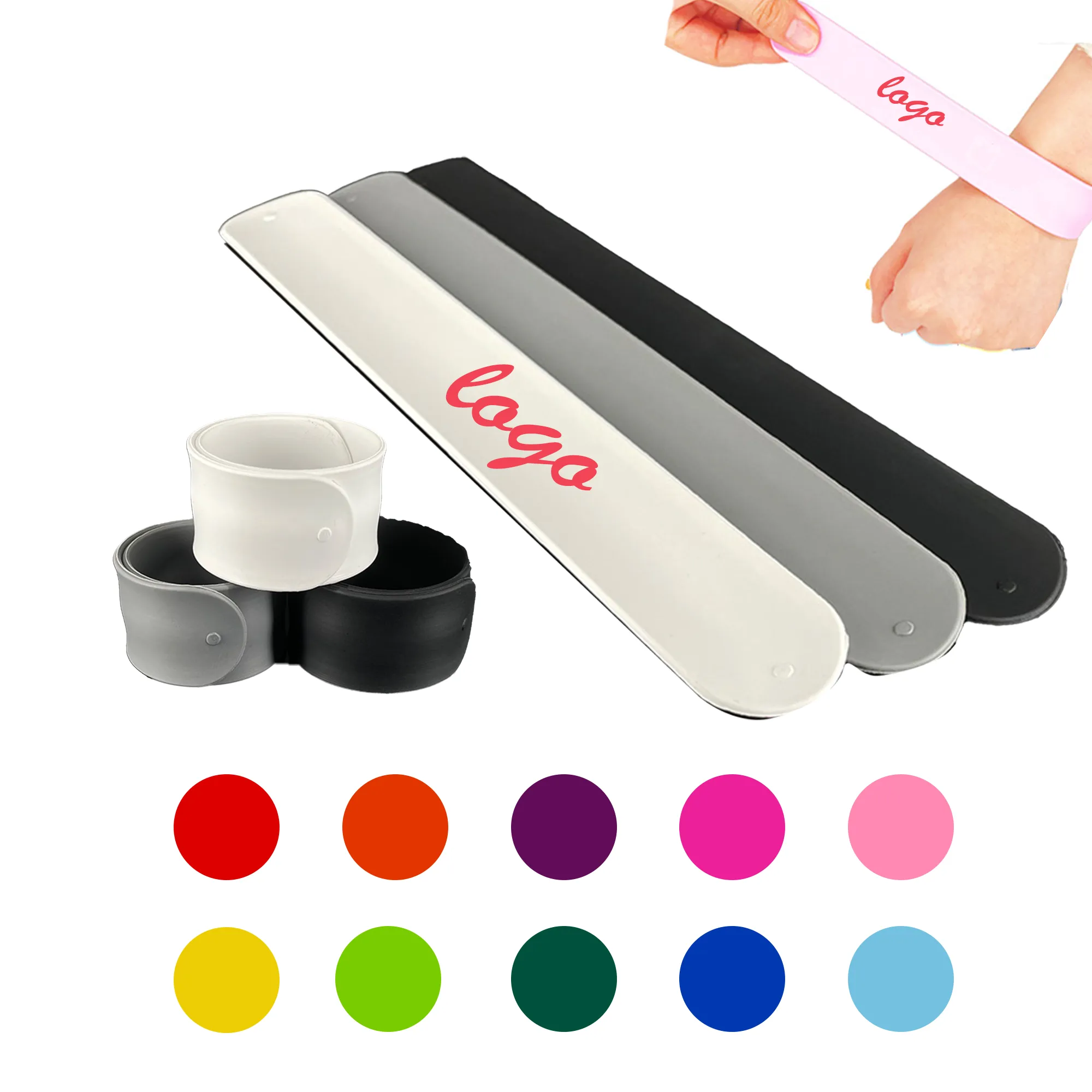 MOQ 30 Silicone Snap Ting Bracelet All Ages Paipai Circle