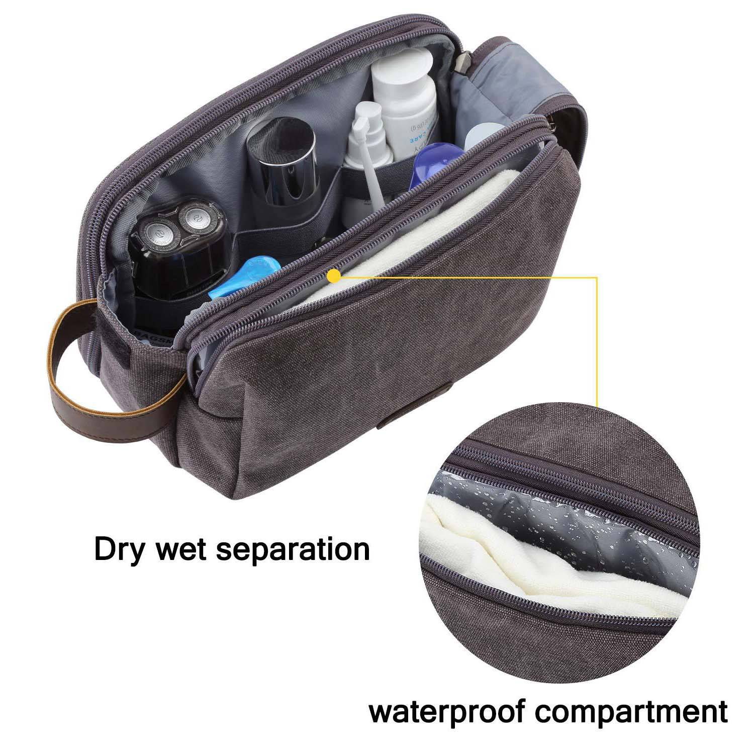 Double Zipper Canvas Travel Toiletries Storage Bag 3