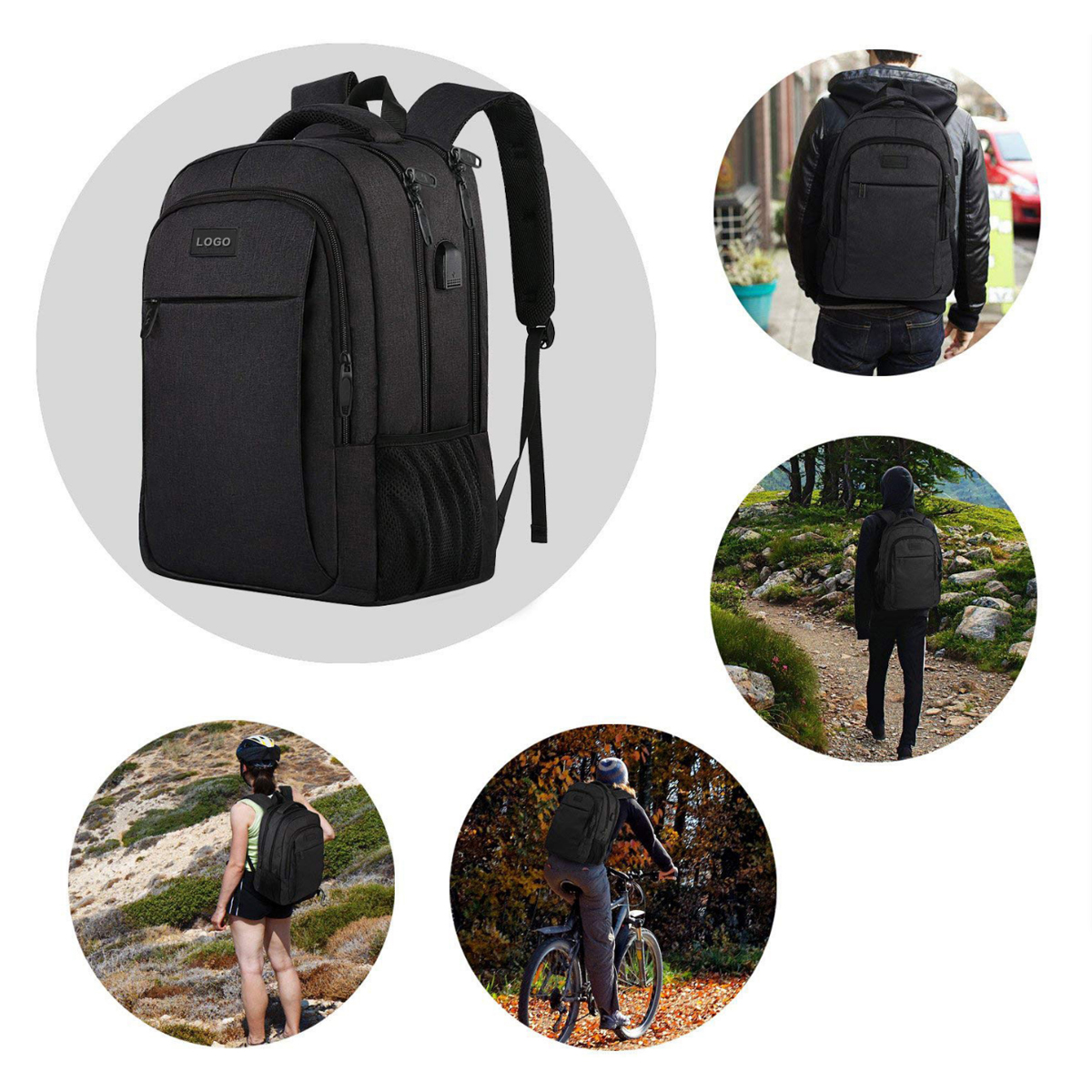 30L Business Laptop Backpack with USB Port 6
