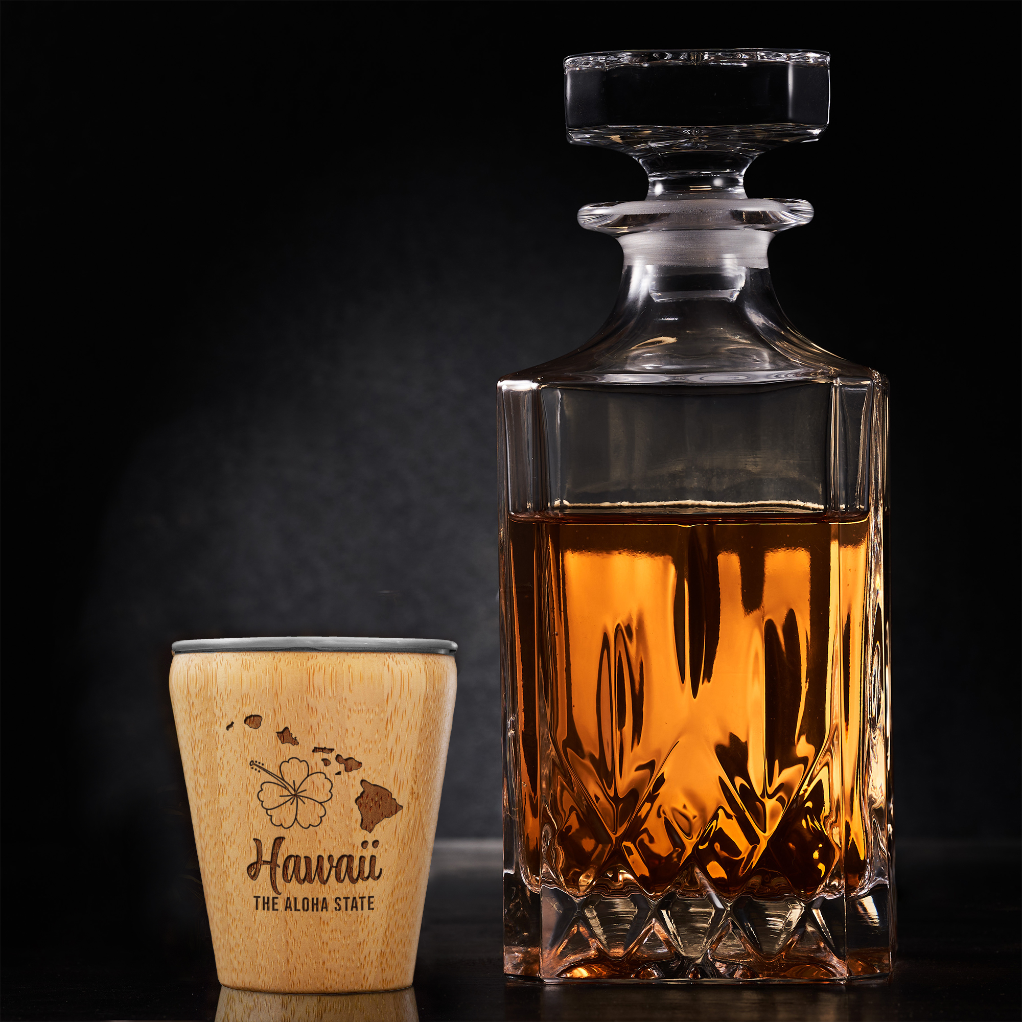 Hawaii State Bamboo and Stainless Steel Shot Glass 4