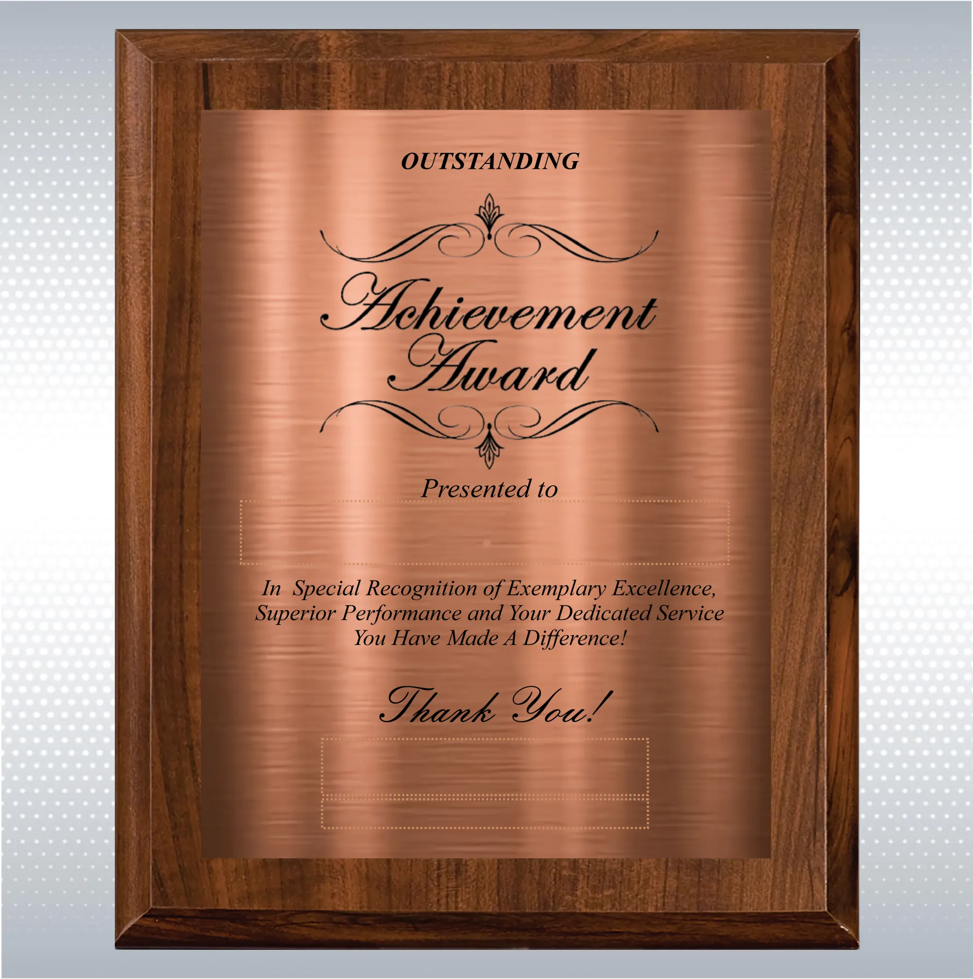 Cherry Finish Excellence Plaque , Employee Recognition Gift 6
