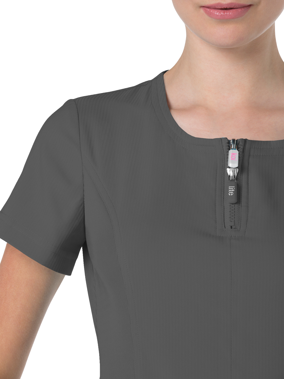 koi - Lite - Women's Four-Pocket Zipper Neck Serenity Top 23