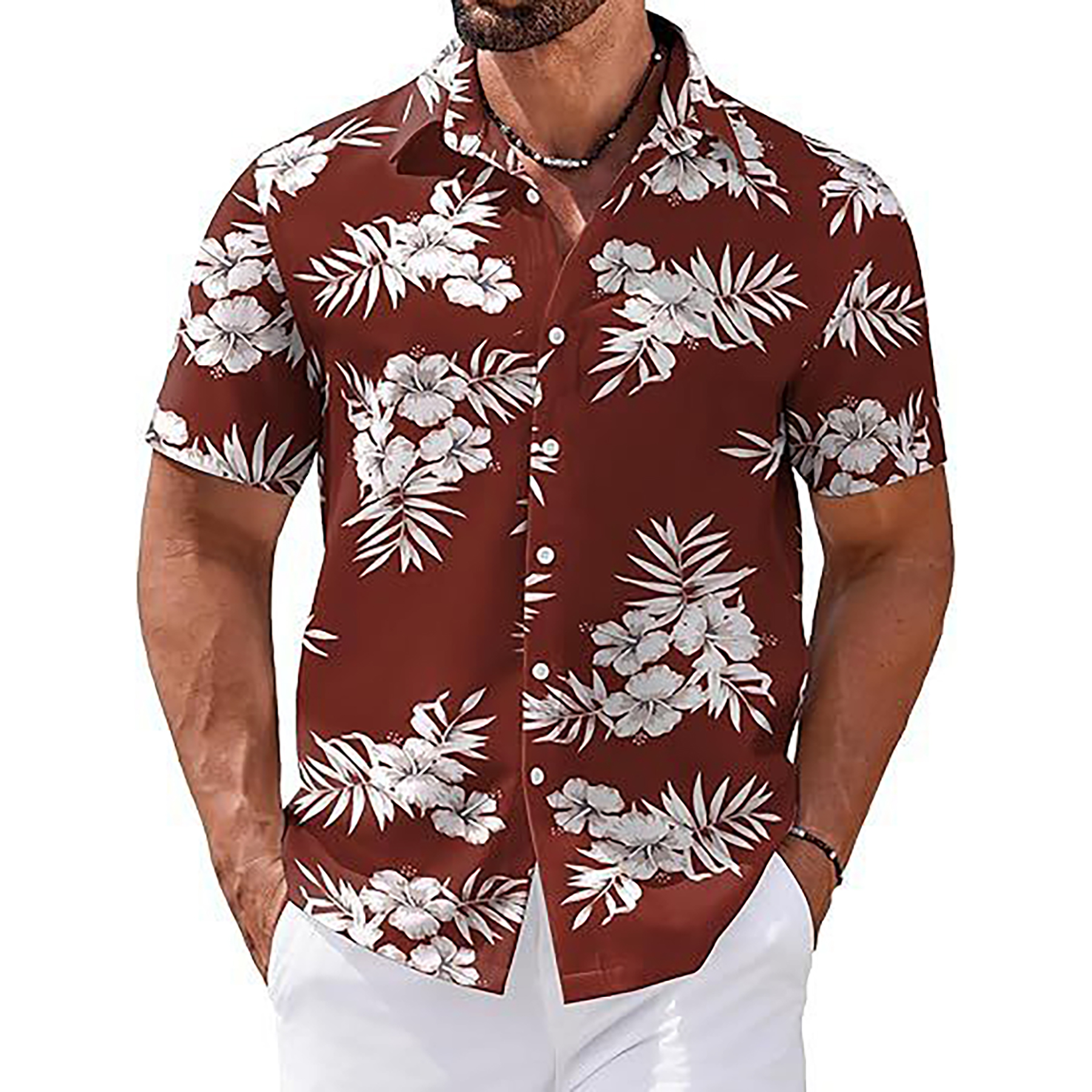 Men's Tropical Floral Beach Shirt 7