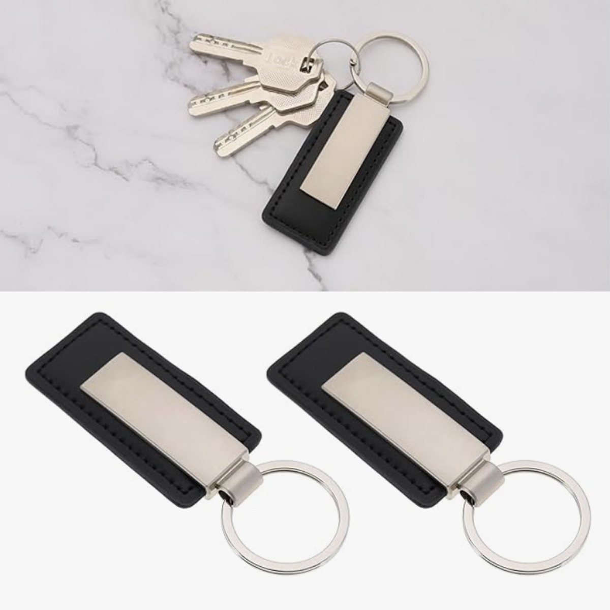 PU Leather and Metal Keychain with Custom Logo Engraving 6