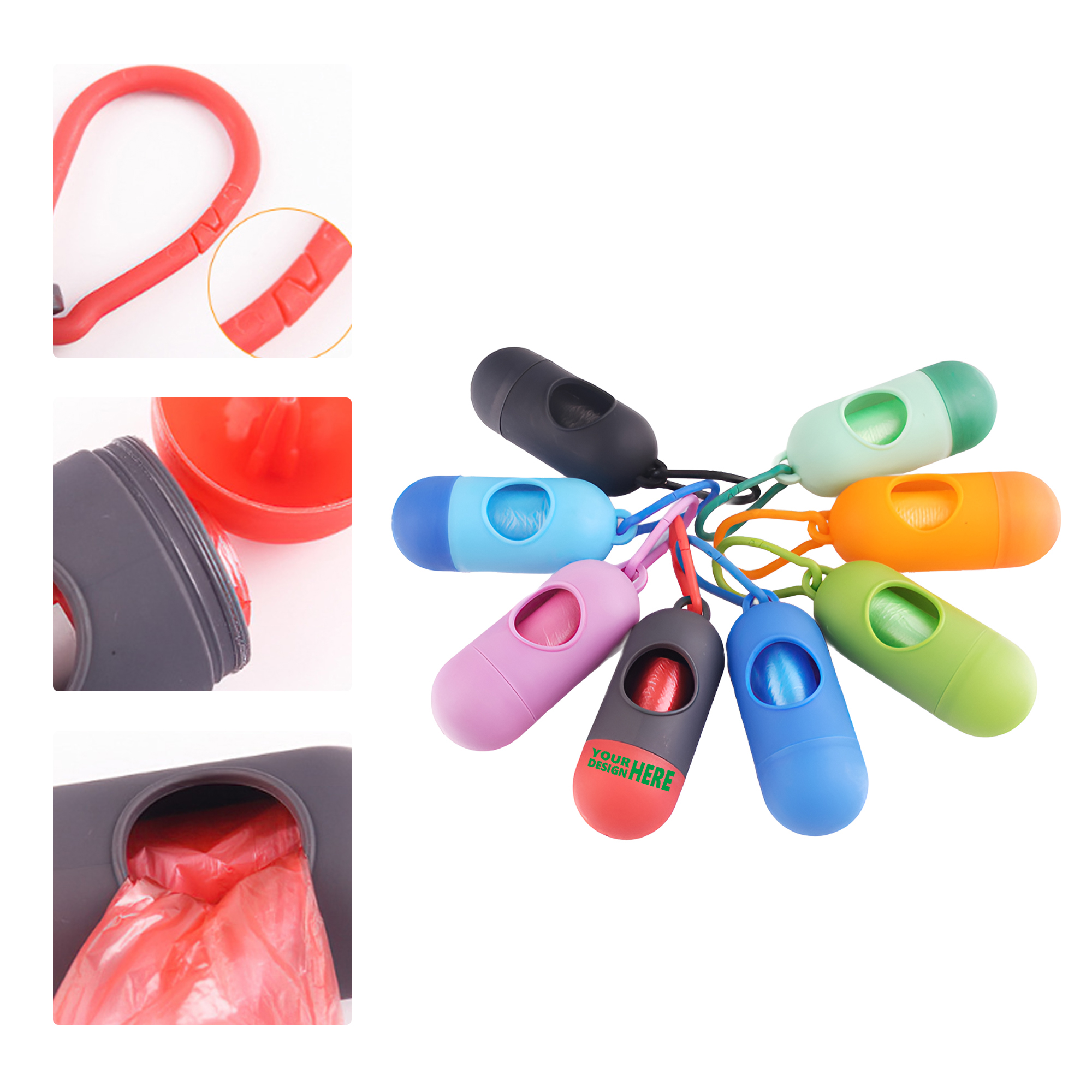 MOQ 50 Portable Pet Waste Bag Dispenser with Clip 2