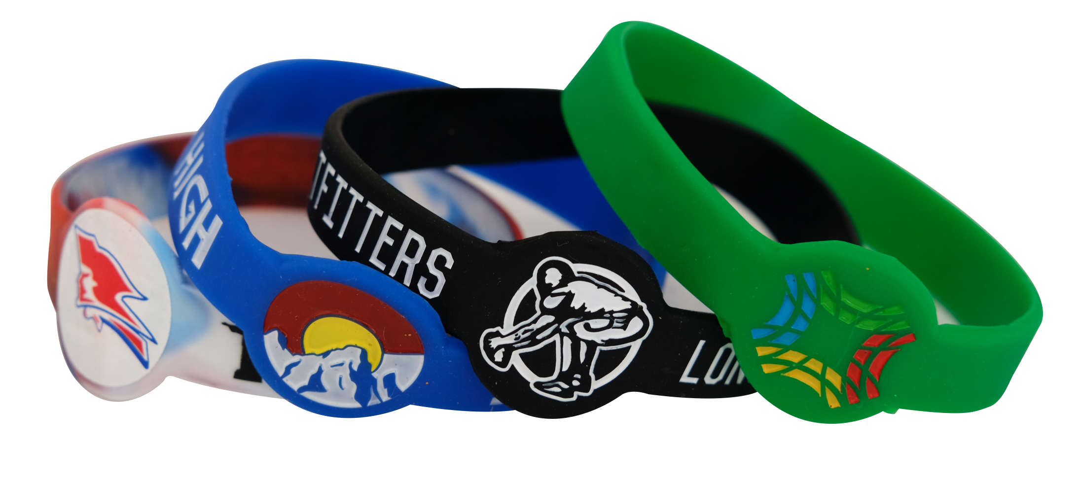1/2 Inch Figured Silicone Wristband Keychain 3