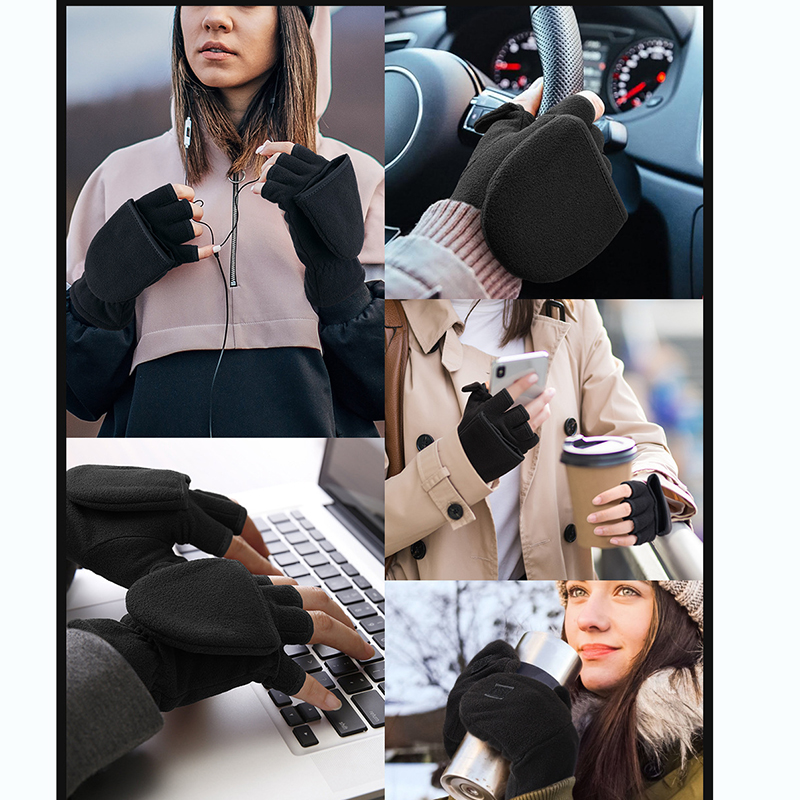 Convertible Polar Fleece Gloves Flip Top Mittens 18