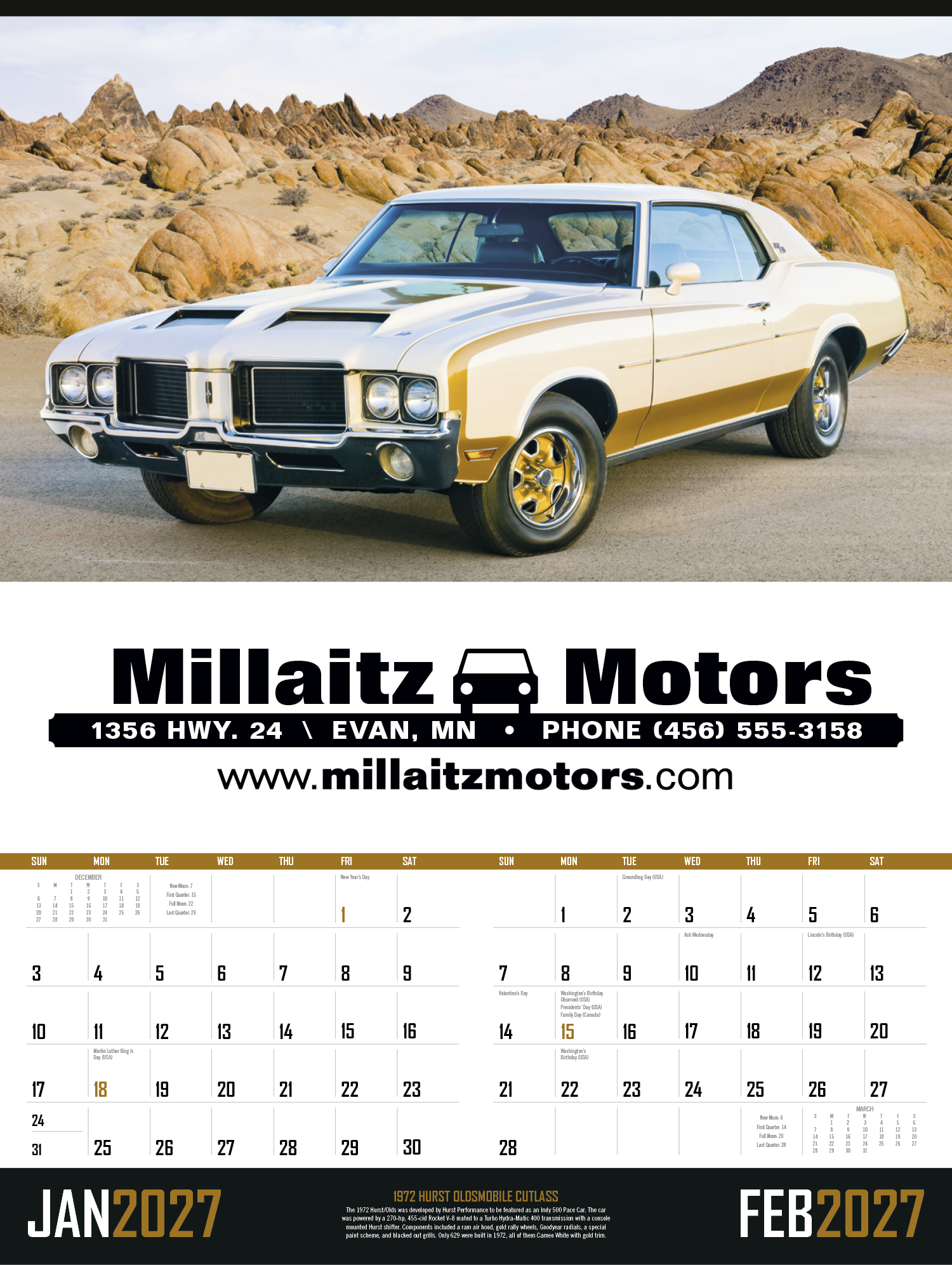 Triumph® Calendars Muscle Cars Calendar 12