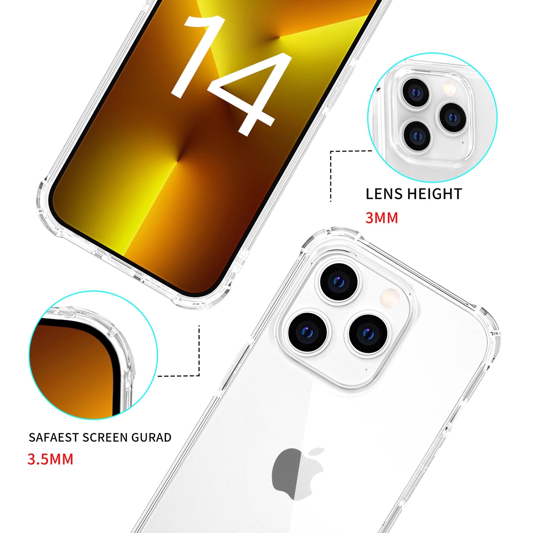 Clear Non-Slip Transparent Protective Phone Cases 6