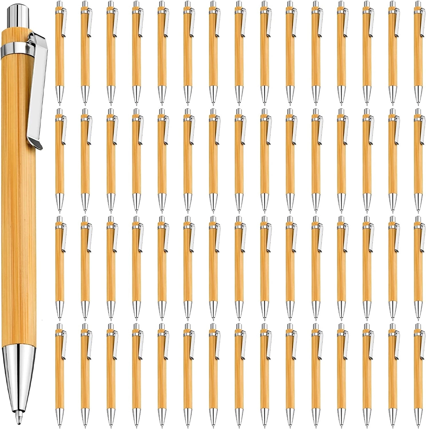 Bamboo retractable ballpoint pen black ink 7