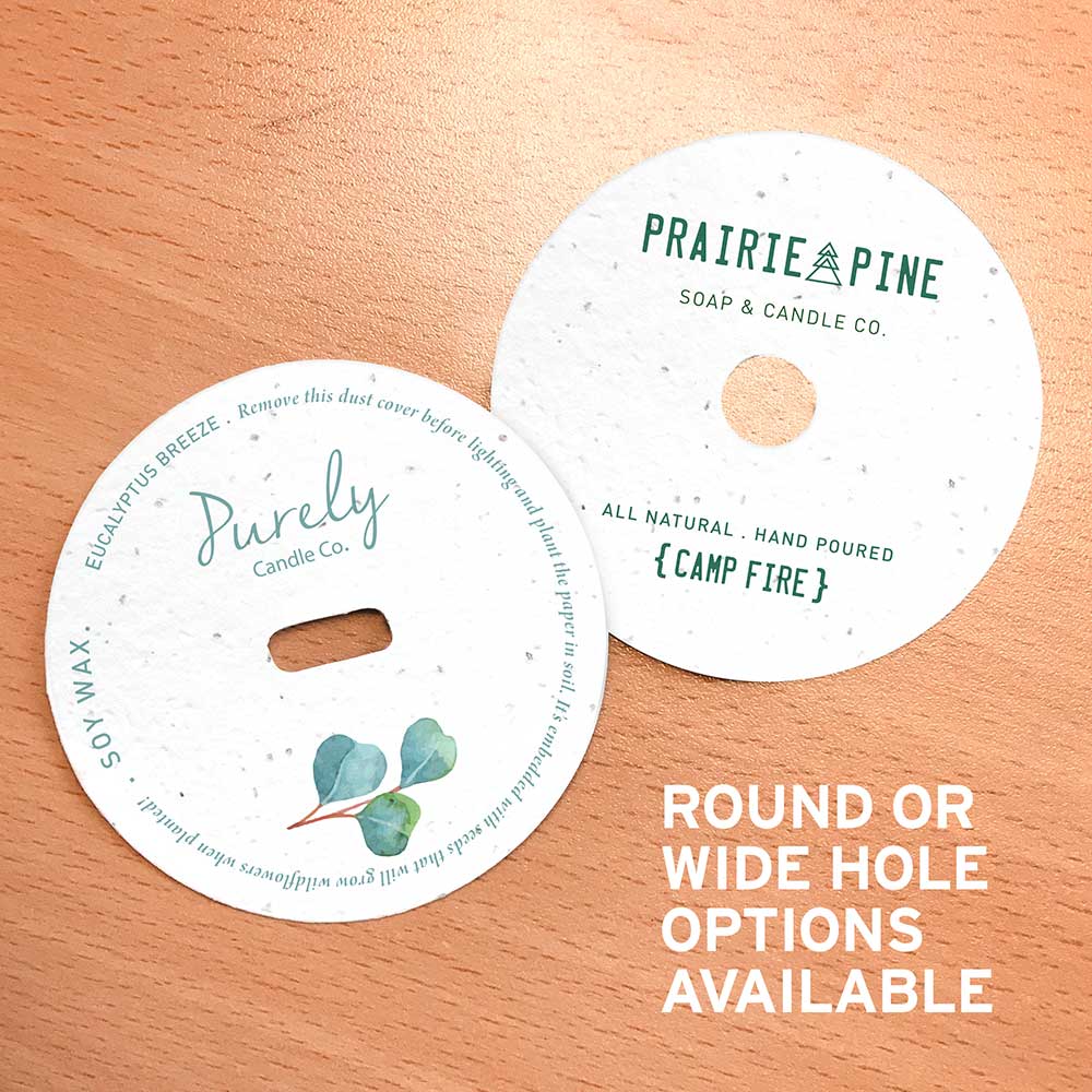 Double-Sided 3" Seed Paper Candle Dust Covers 4