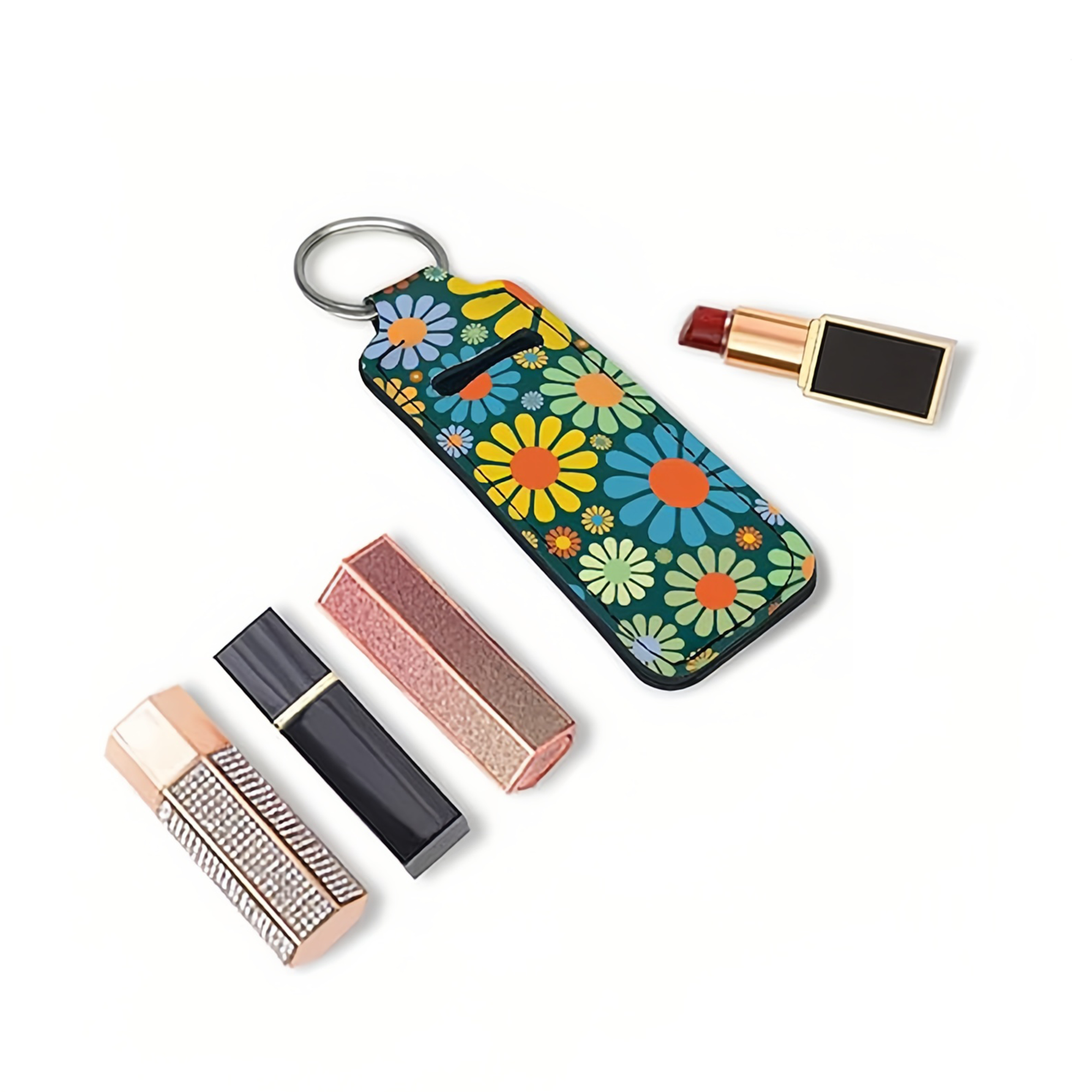 Colorful Portable Lip Balm Holder Keychain 2