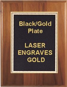 5" x 7" Cherry Finish Plaque with a Black Florentine Plate 2