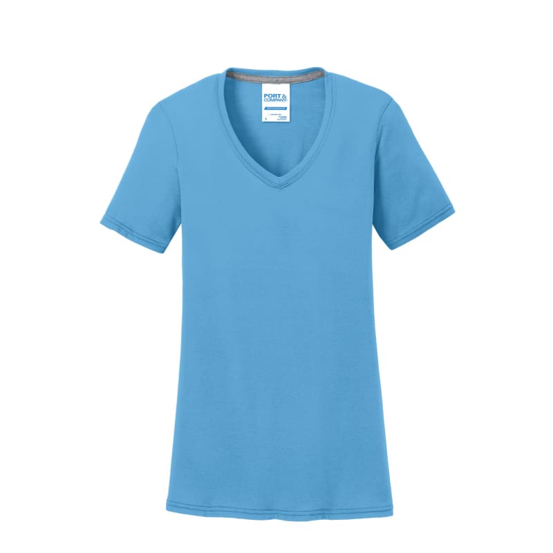 Port & Company Women's Performance Blend V-Neck Tee. 35