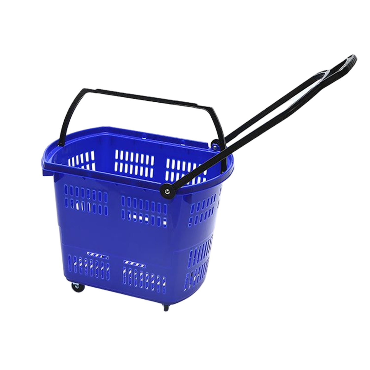Plastic Wheeled Shopping Baskets w/ Handles 20