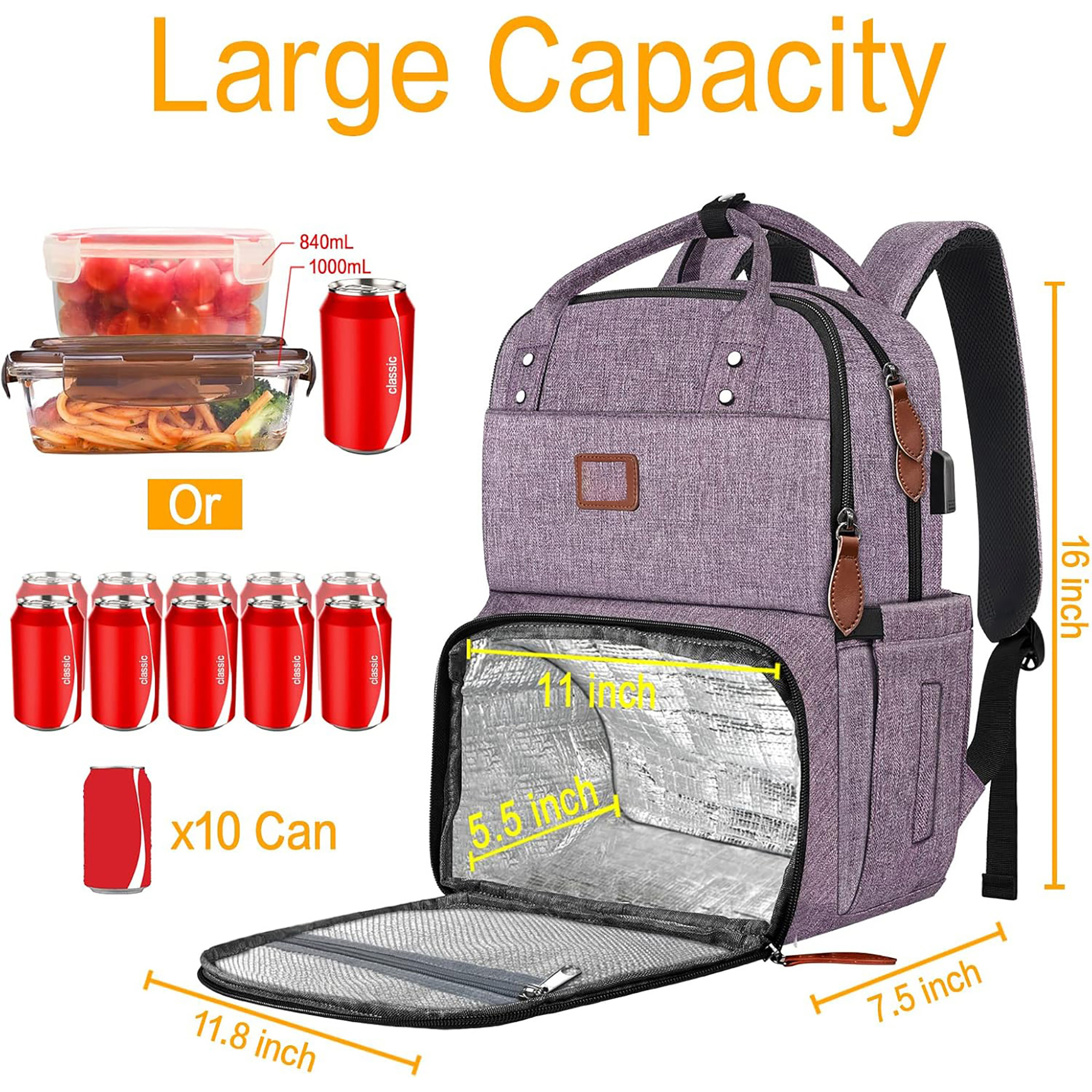 Laptop Backpack with Lunch Box 6