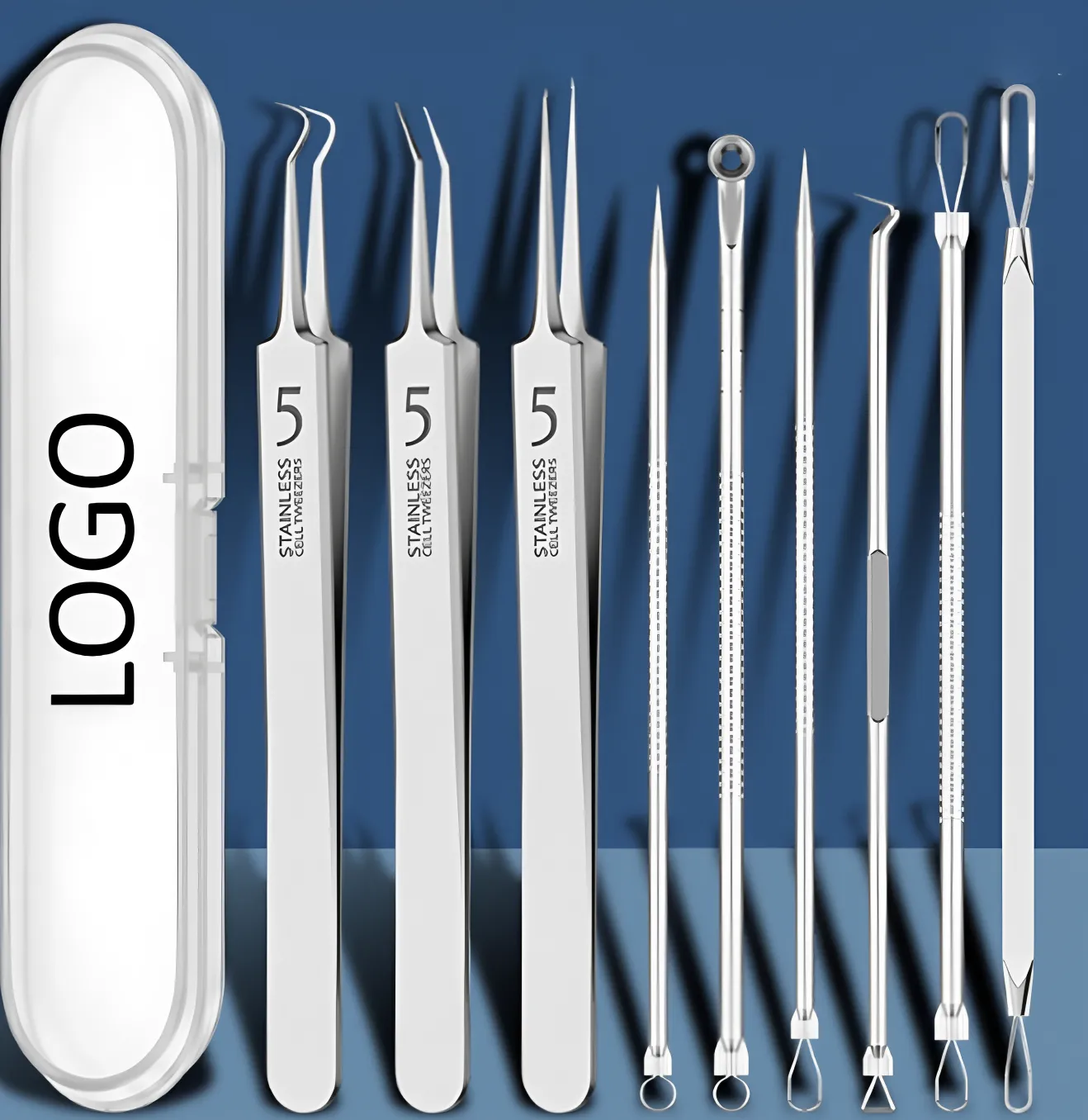 9pc Pimple Popping Tools Comedone Extractor Set for Facial Blemish Removal 4