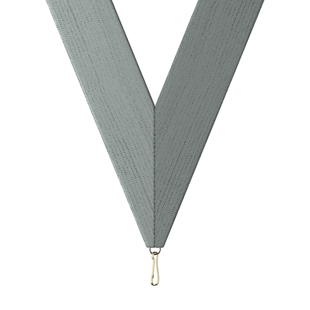 1-1/2" x 34" Metallic Silver Neckband w/ Quick Clip