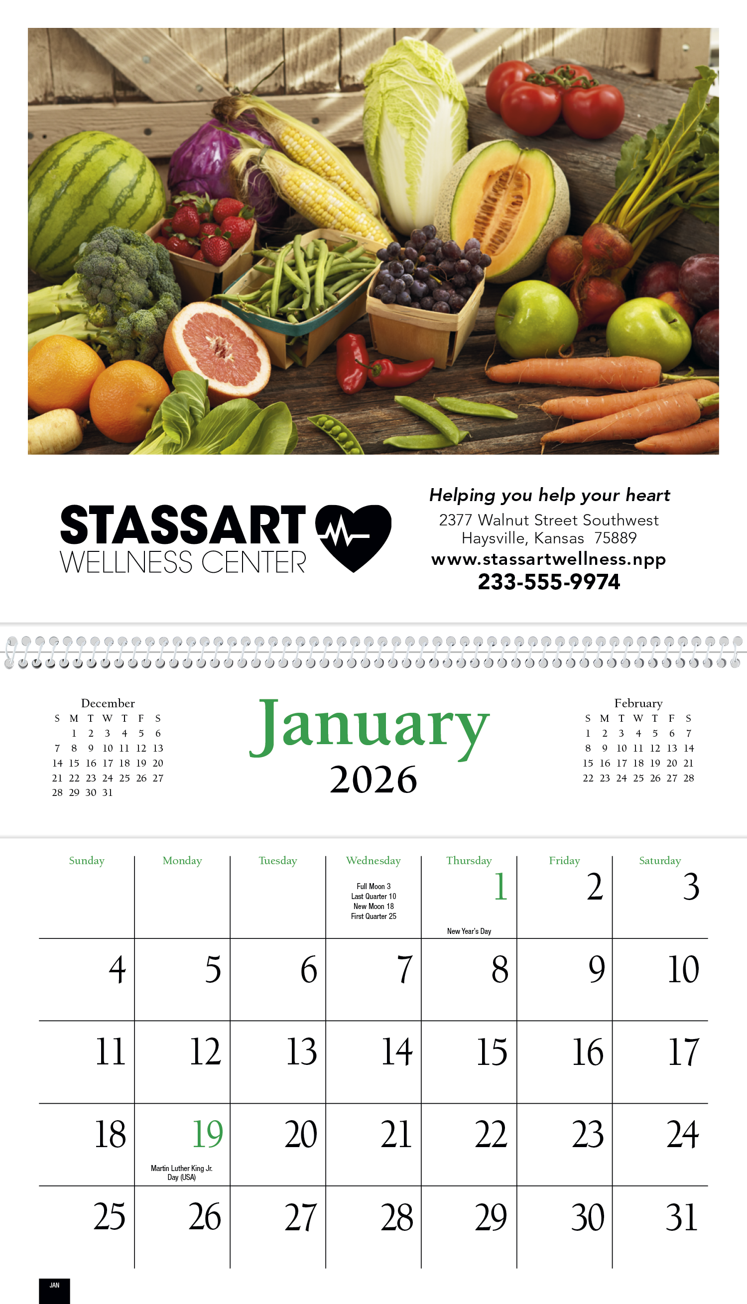 HotLine® Products Pocket Cookbook Calendar 35