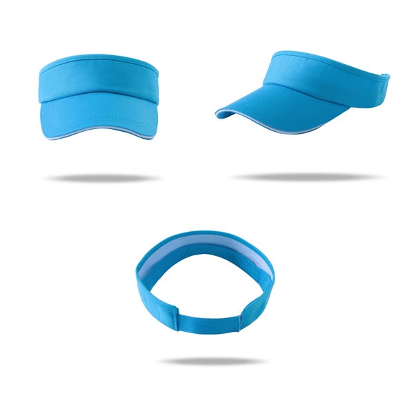 Stock Solid Color Cotton Twill Sandwich Visor 21