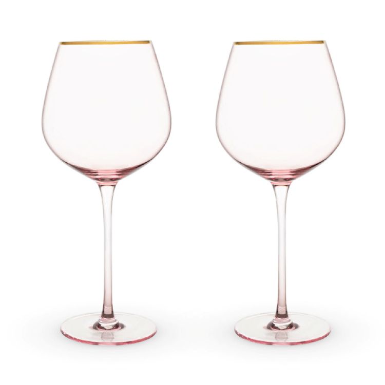 Twine Living® Rose Crystal Red Wine Glass, set of 2 5