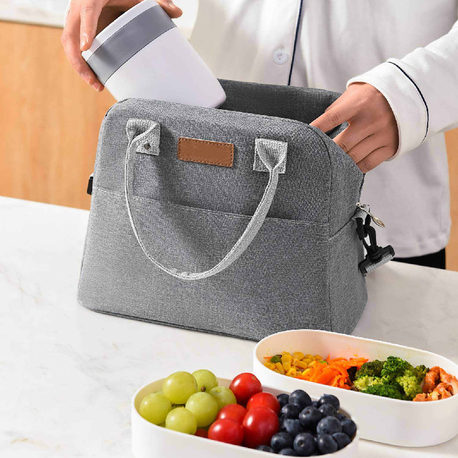 Oxford Insulated Lunch Crossbody Tote Bag 5