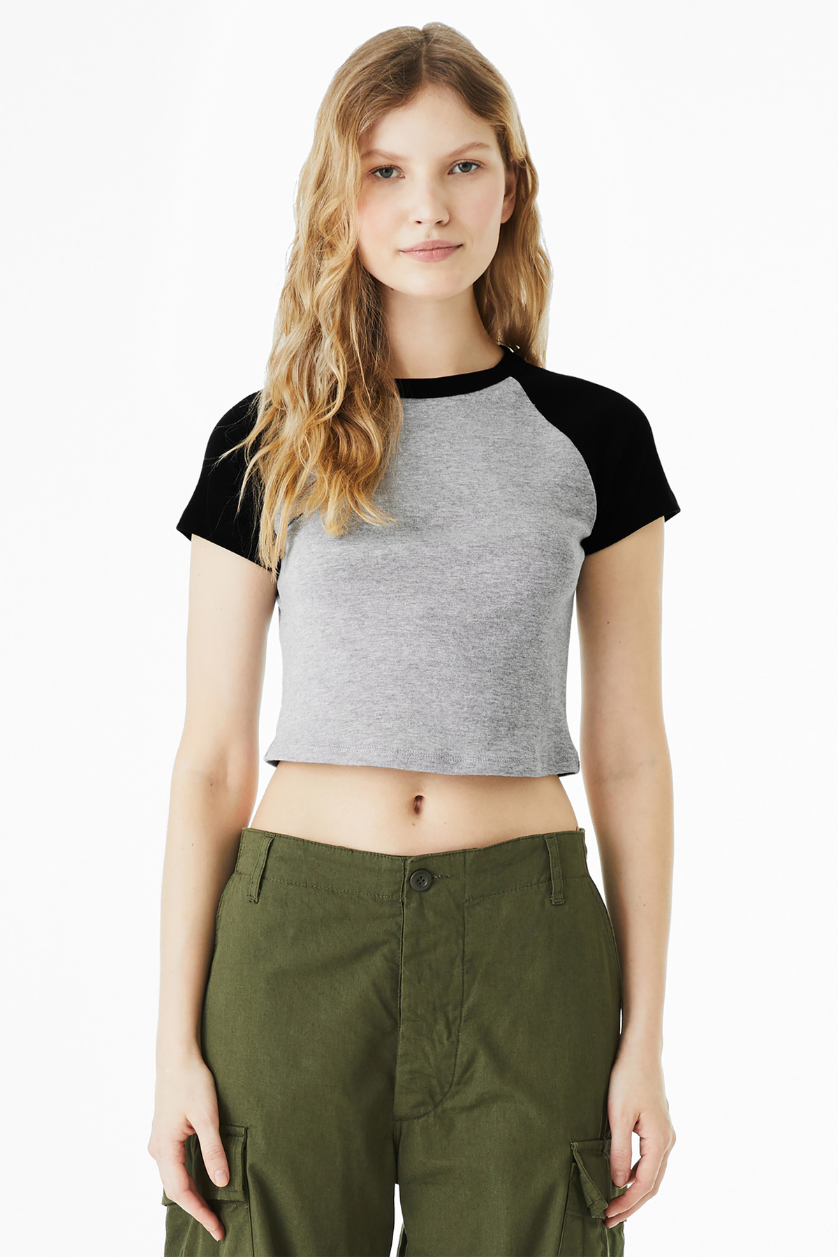 BELLA+CANVAS Women's Micro Rib Raglan Baby Tee BC1201 51