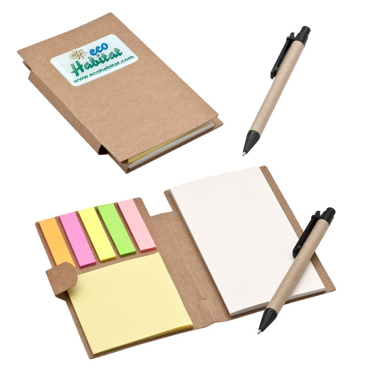 Recycled Pocket Sticky Note Jotter with Full Color Imprint 1