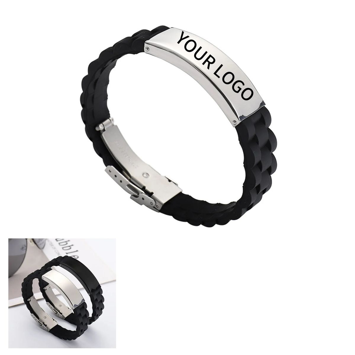 Stylish Silicone Bracelet with Steel Clasp 1