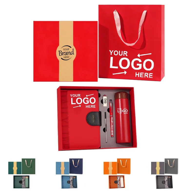 Notebook,Bottle And Usb Drive In Gift Box
