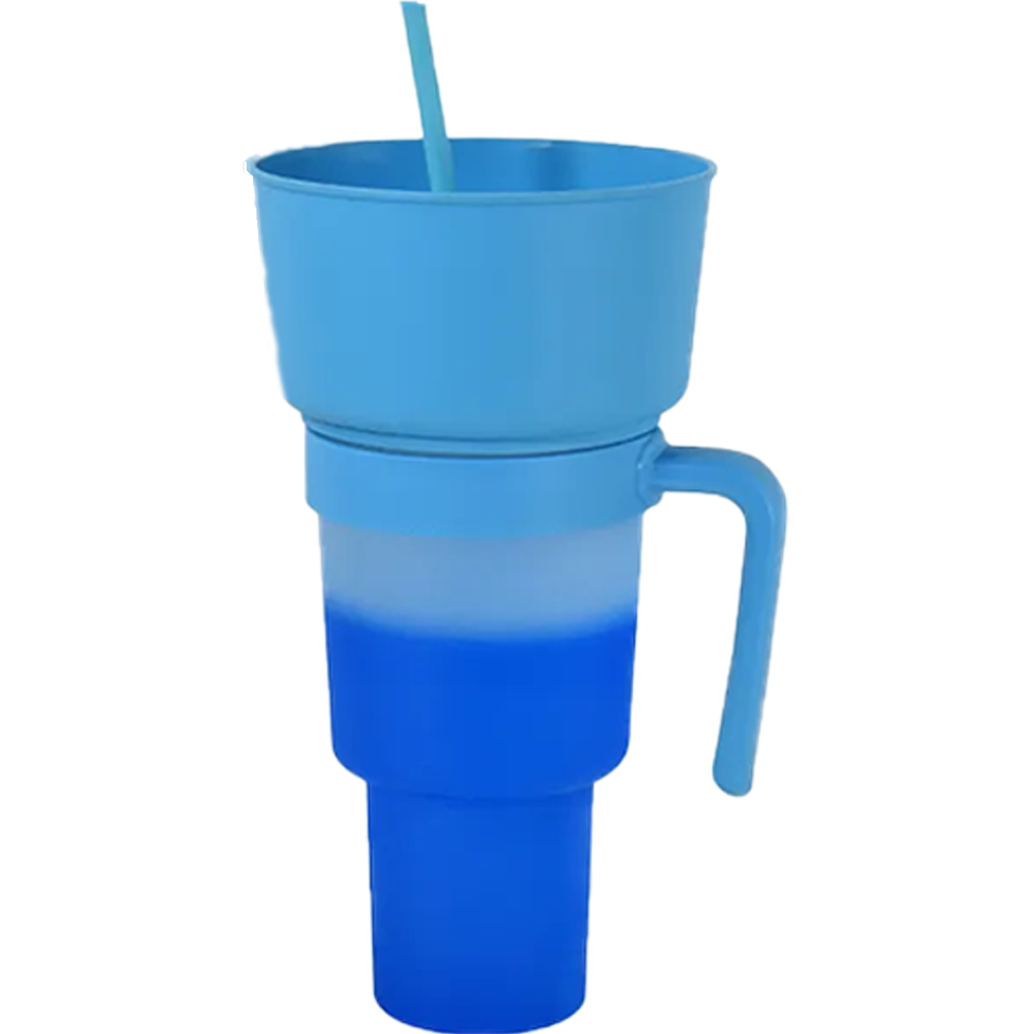 32oz Plastic Color Changing Snack Cup with Straw 3