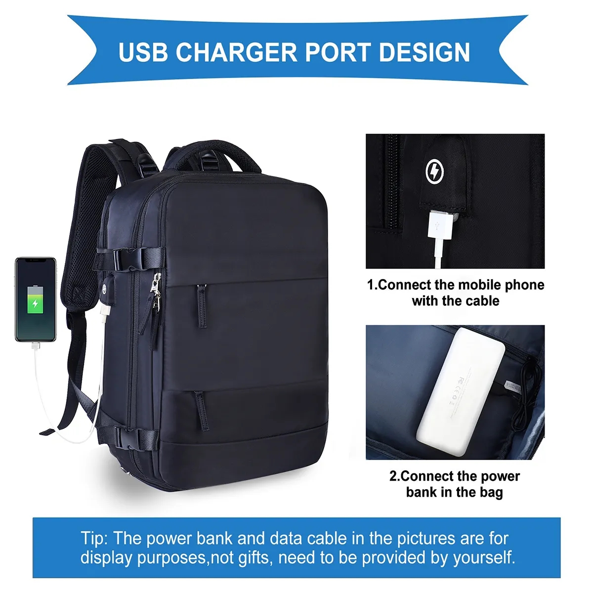 Waterproof Luggage Travel Backpack With Shoe Compartment 10