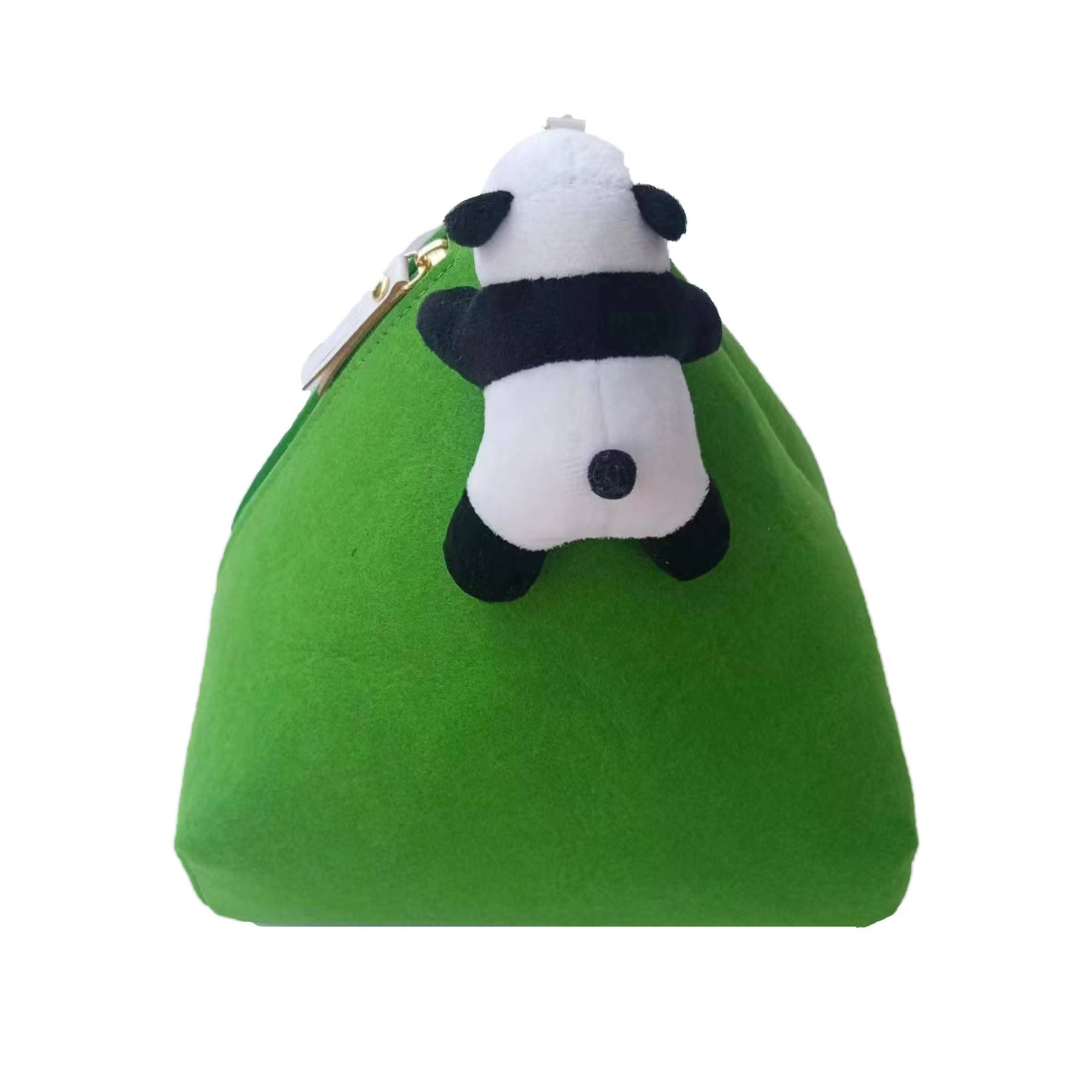Felt panda coin purse wallet with hanging rope 3