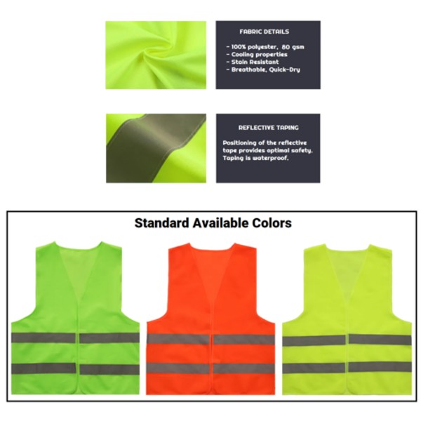 Visipro Open-Front Reflective Safety Vest - Interlock - Ansi 3 2