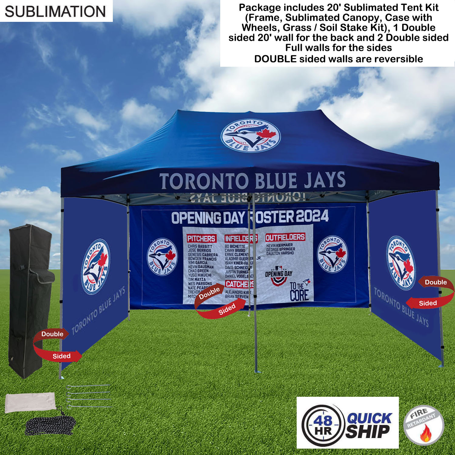 48Hr Quick Ship -Full Privacy Tent Package 2, 20'Tent Kit, 20'backwall & 2 DOUBLE side Full sidewall 6