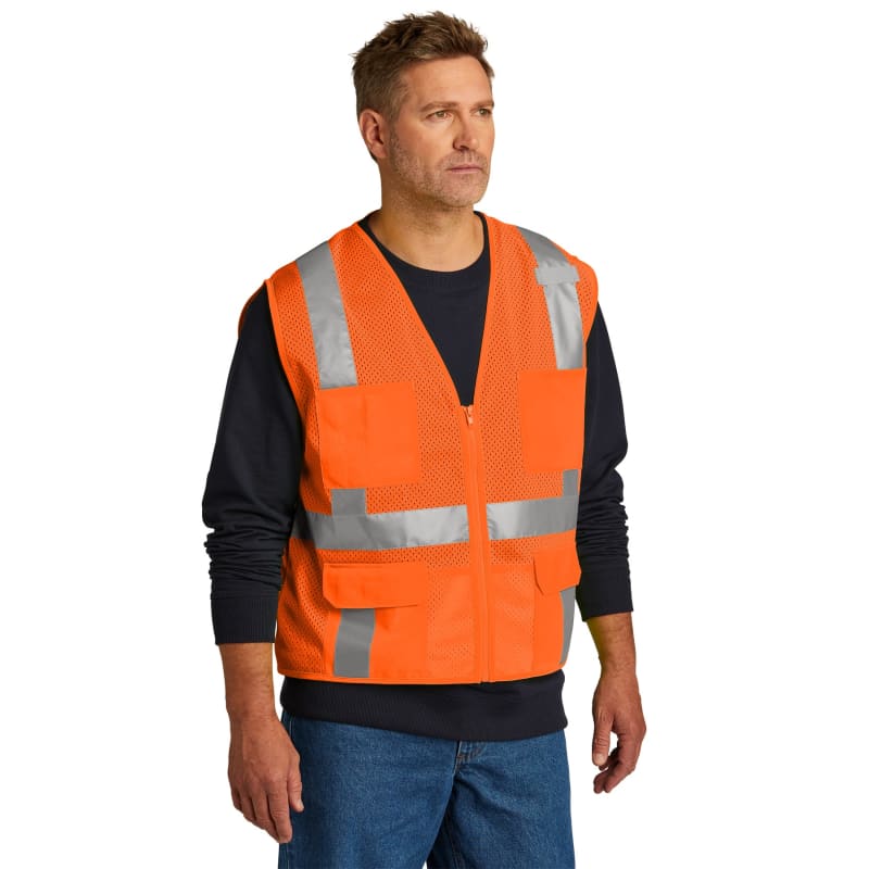 CornerStone ANSI 107 Class 2 Mesh Six-Pocket Zippered Vest. 9