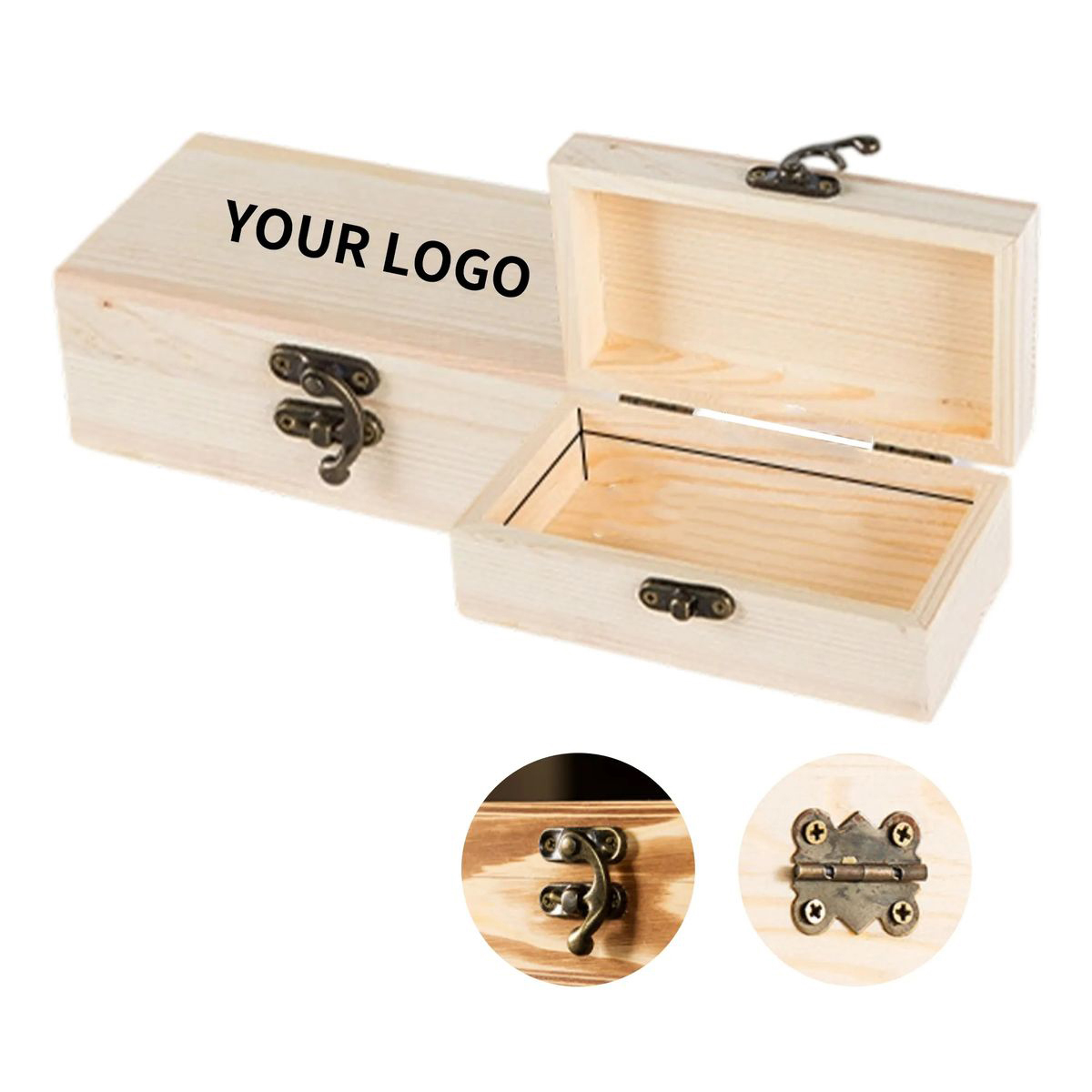 Natural Bamboo Jewelry Box with Velvet Interior 2