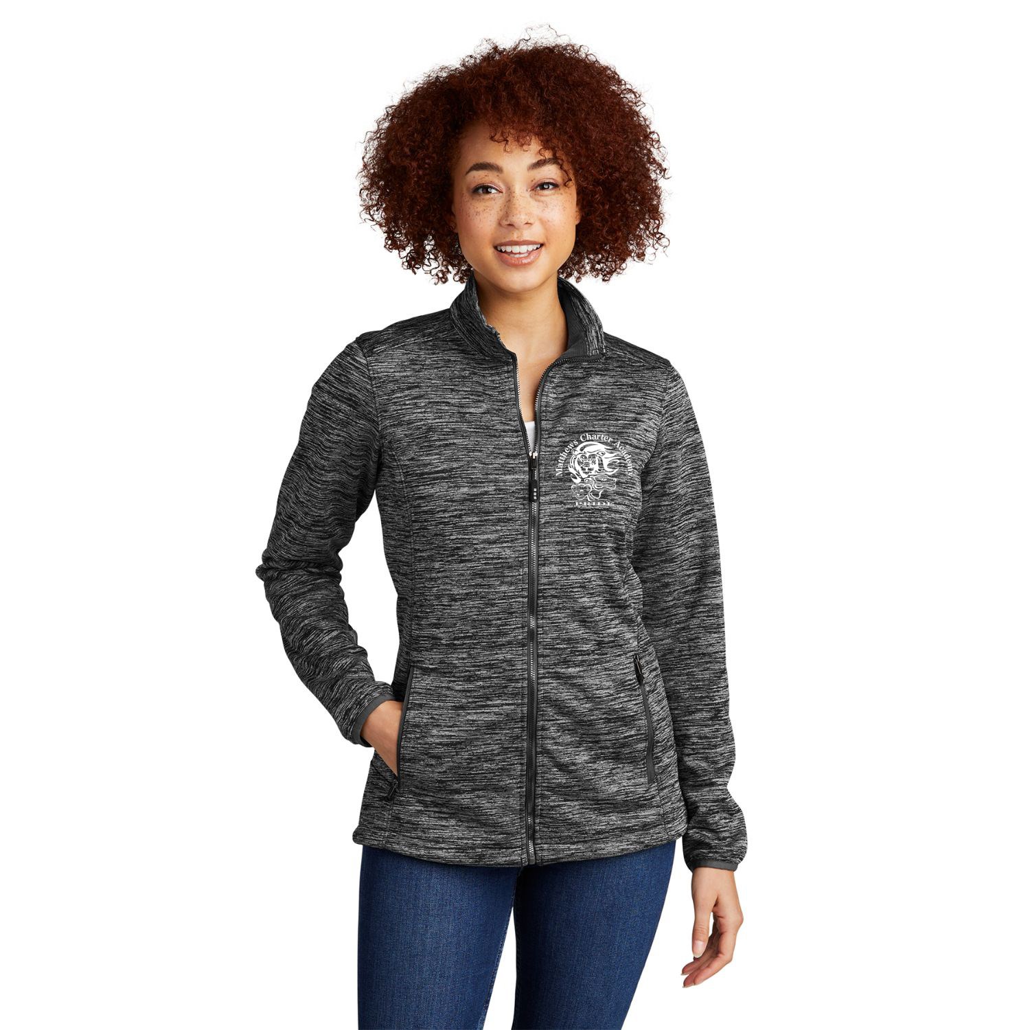 Sport-Tek® Ladies PosiCharge® Electric Heather Soft Shell Jacket 2