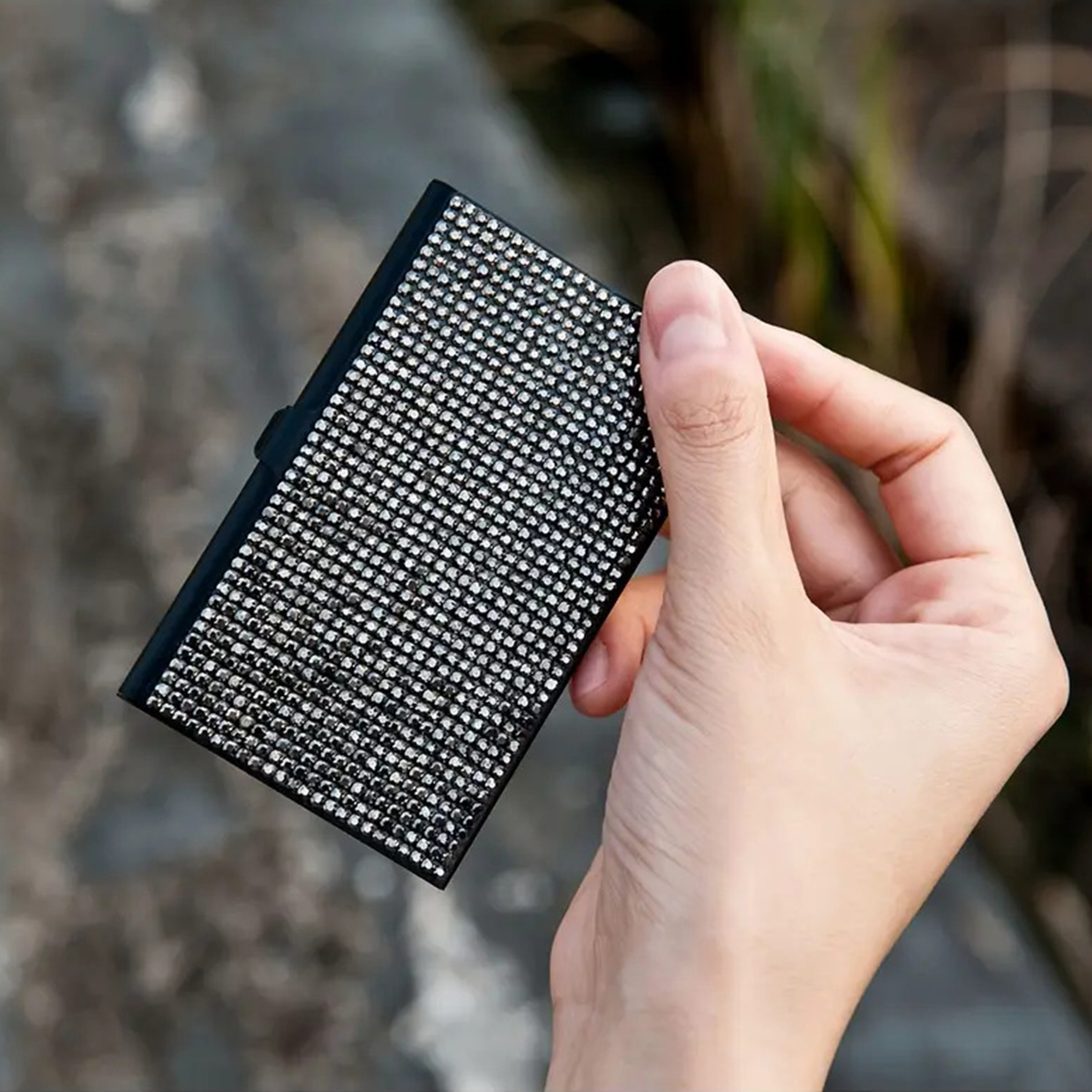 Alloy Rhinestone Business Card Holder 5