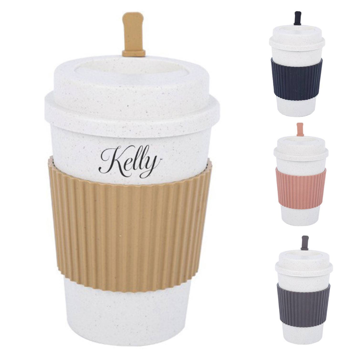 13oz Eco Friendly Portable Wheat Straw Travel Cup