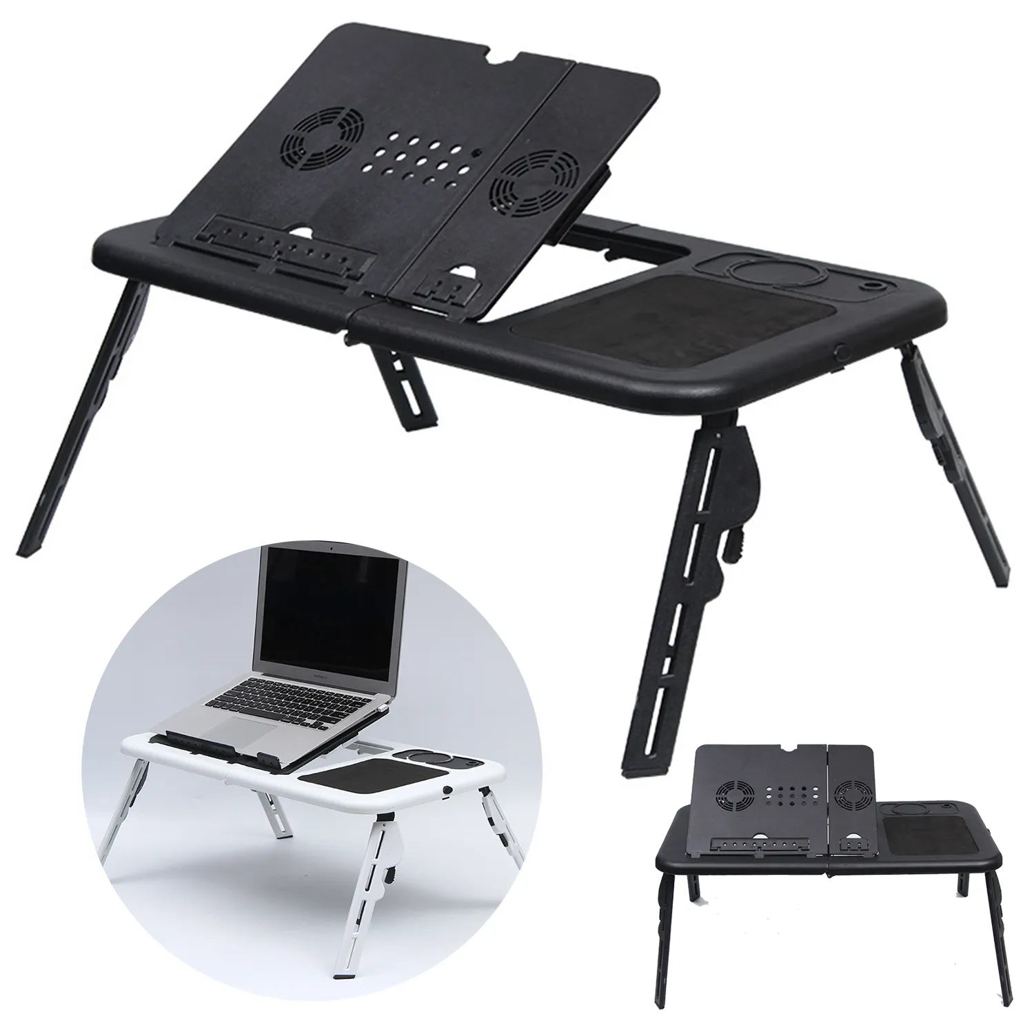 Function Double Fan Foldable Bed Computer Desk 1